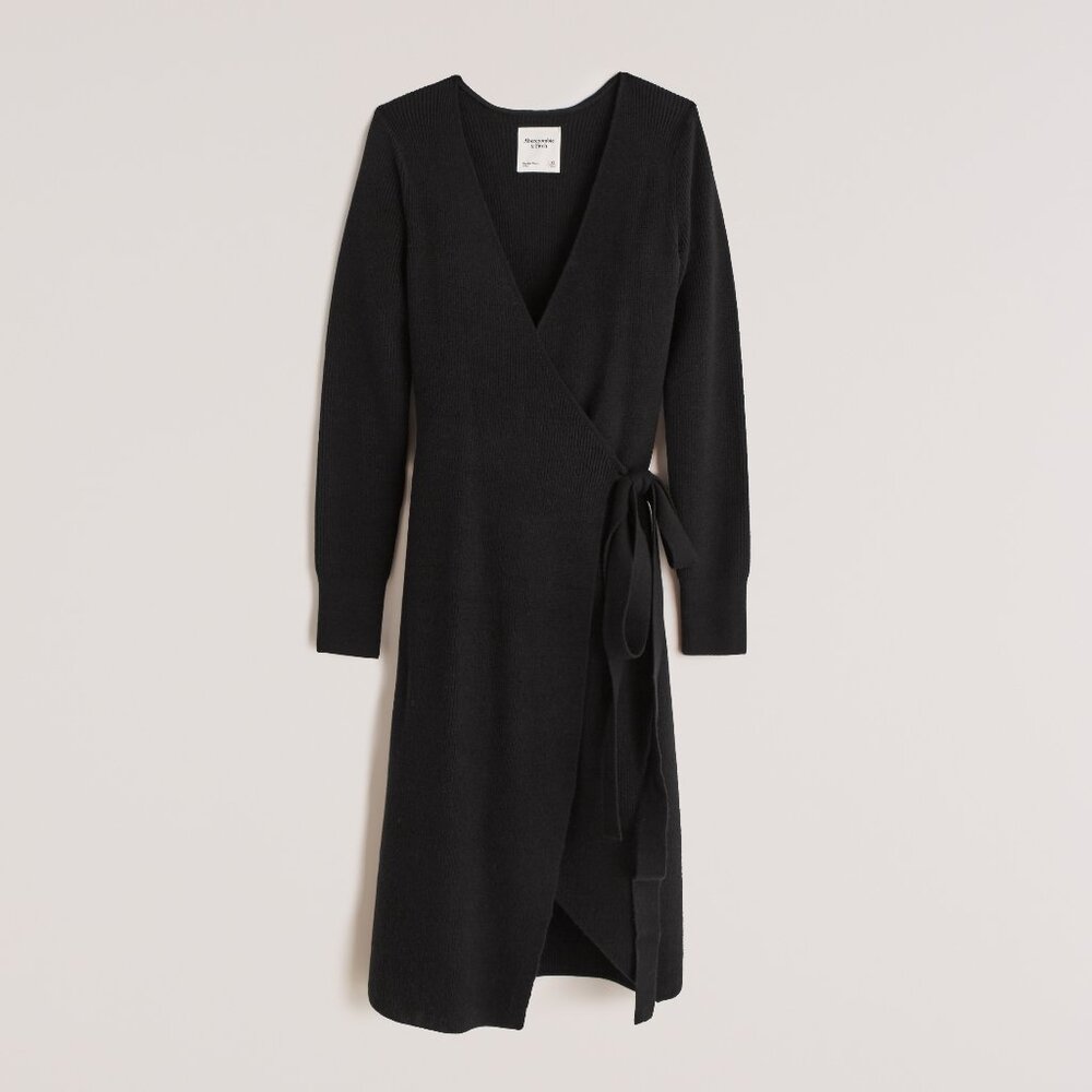 Abercrombie & Fitch Black Wrap Dress